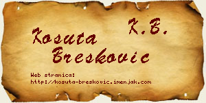Košuta Brešković vizit kartica
